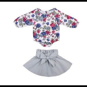 Floral onesie and skirt
